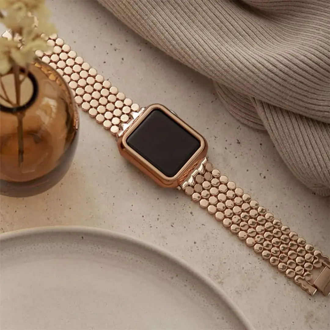 Apple Watch Metal Strap HONEYCOMB STAINLESS STEEL STRAP Rose Gold -42-44-45-46-49mm